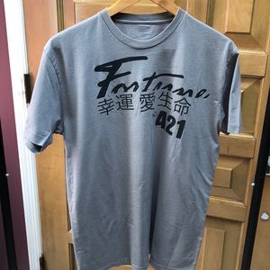 Vintage Fortune Music khaki crew neck tee
